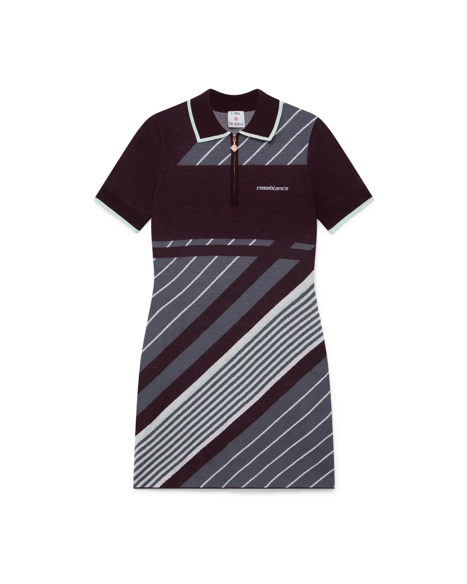 Diagonal Tennis Merino Polo Dress