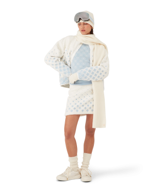 Embroidered Gradient Monogram Cropped Fleece Jacket