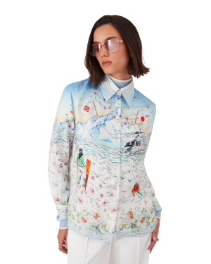L’Hiver Fleuri Long Sleeve Silk Twill Shirt