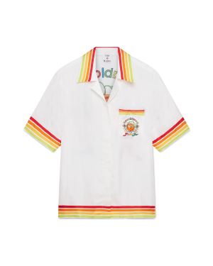 Orange Mascot Short Sleeve Silk Twill Shirt