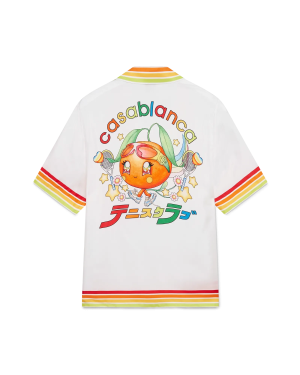 Orange Mascot Short Sleeve Silk Twill Shirt