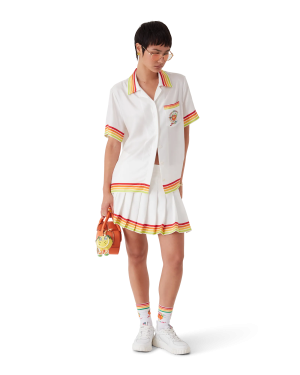 Orange Mascot Short Sleeve Silk Twill Shirt