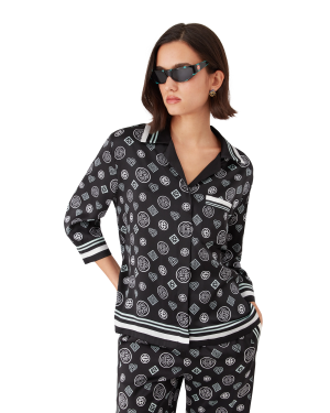 Monogram Pyjama Silk Satin Shirt
