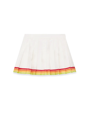 Orange Mascot Pleated Silk Twill Skirt