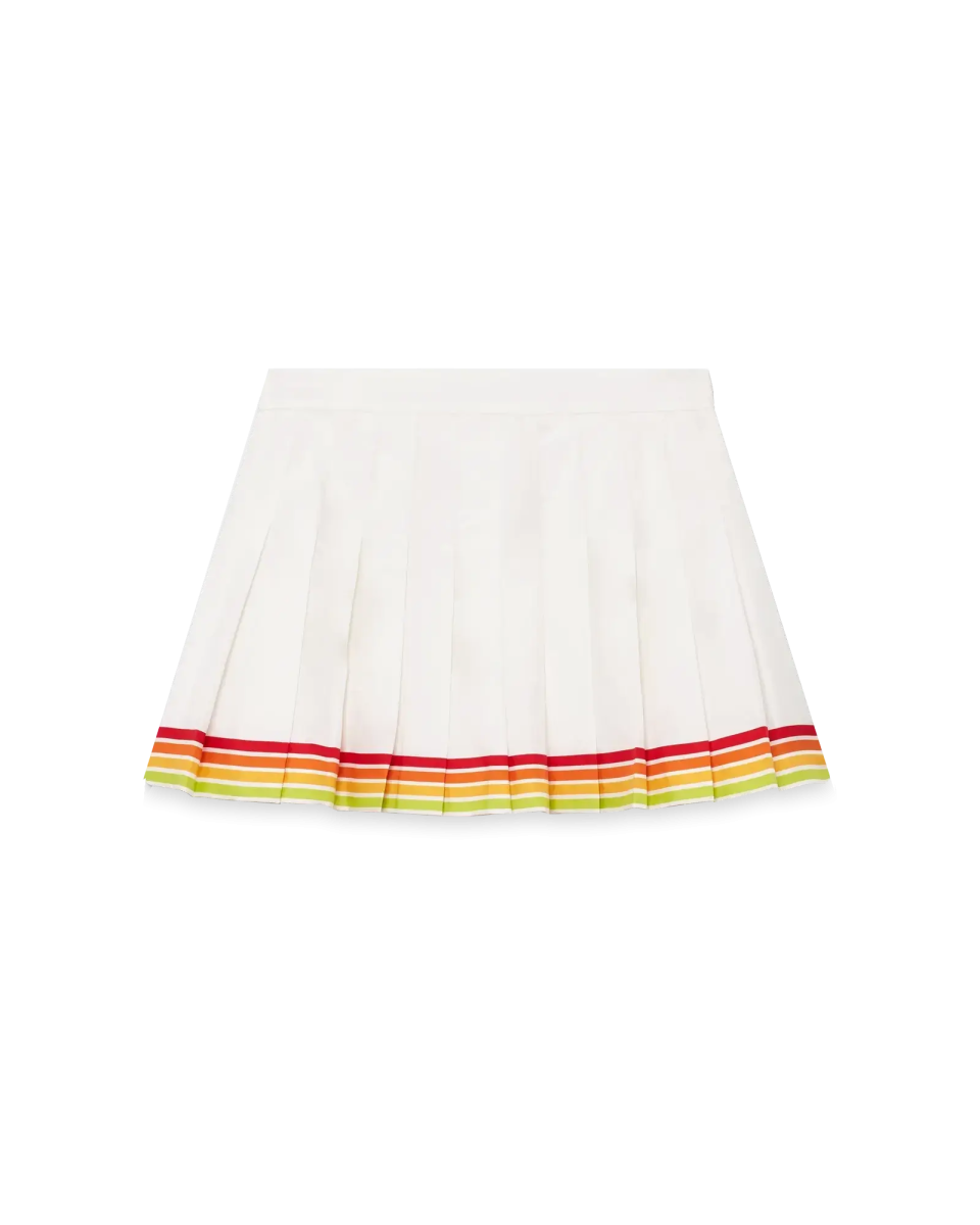 Orange Mascot Pleated Silk Twill Skirt