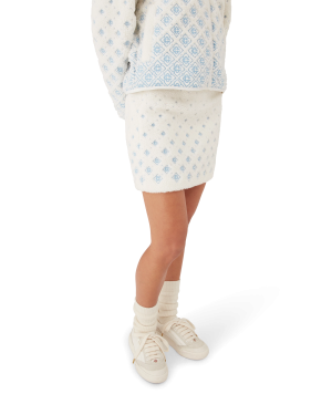 Embroidered Gradient Monogram Fleece Mini Skirt