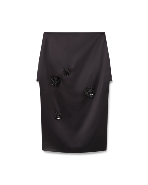 Duchesse Satin Midi Skirt