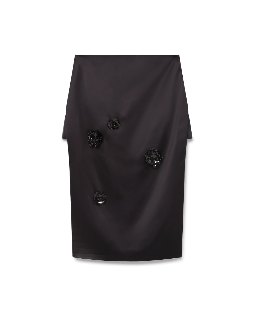 Duchesse Satin Midi Skirt