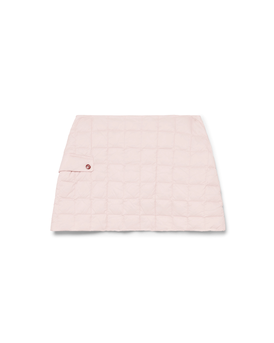 Nylon Quilted Mini Skirt