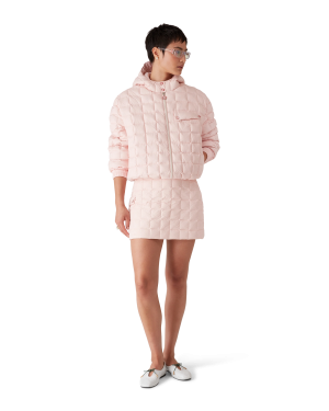 Nylon Quilted Mini Skirt