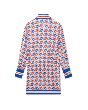 Aviation Houndstooth Printed Button Through Dress