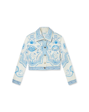 Plat A Dessert Classic Printed Denim Jacket