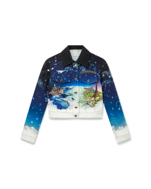 Vol Au Nuit Classic Printed Denim Jacket