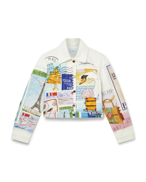 Souvenirs De Vacances Classic Printed Denim Jacket