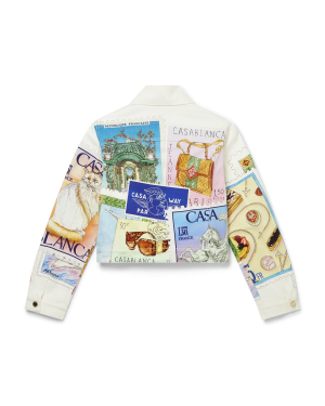 Souvenirs De Vacances Classic Printed Denim Jacket