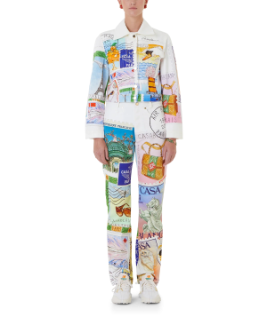 Souvenirs De Vacances Classic Printed Denim Jacket