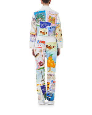 Souvenirs De Vacances Classic Printed Denim Jacket