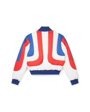 Curve Panel Puffer Bomber Jacket