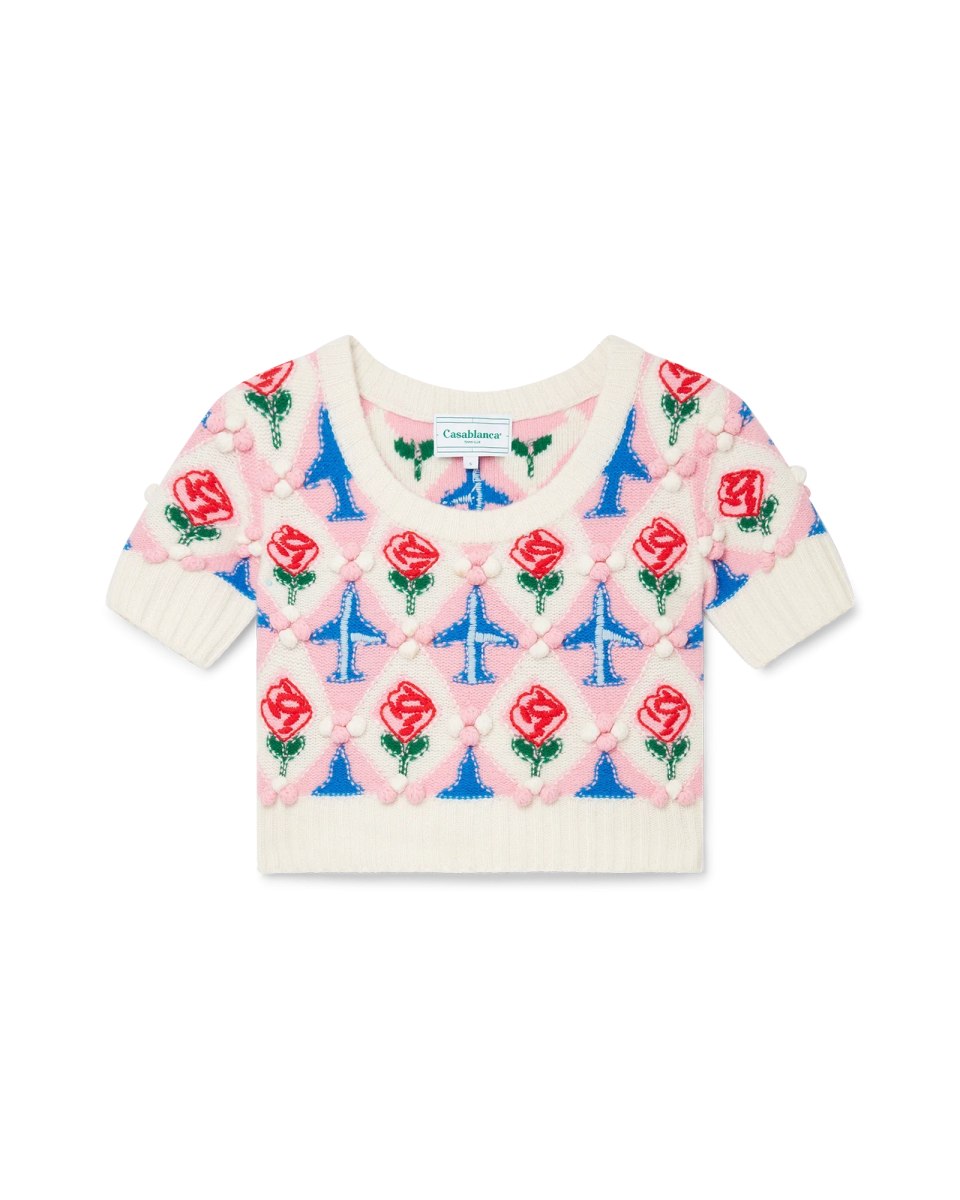 Cropped Argyle Jumper