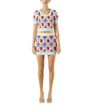 Cropped Argyle Jumper