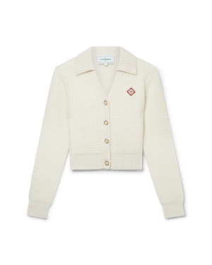 Cropped Waffle Knit Cardigan