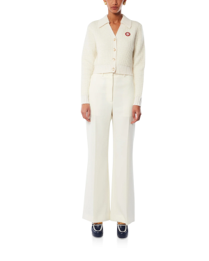 Cropped Waffle Knit Cardigan