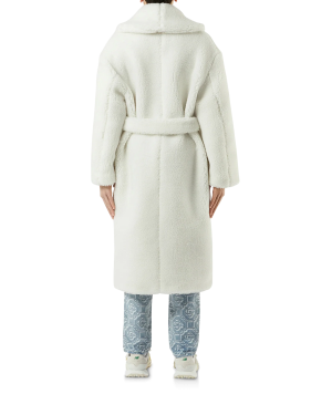 Off-White Faux Shearling Robe Coat