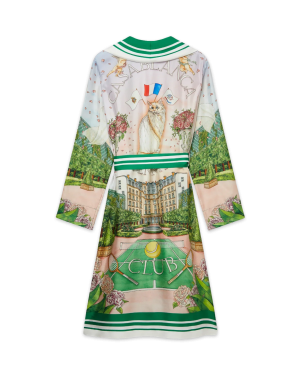 Tennis Club Prive Printed Silk Robe