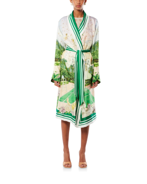 Tennis Club Prive Printed Silk Robe