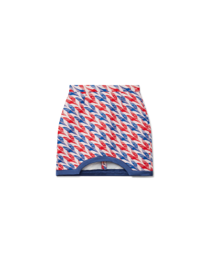Aviation Houndstooth Curved Hem Mini Skirt