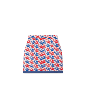 Aviation Houndstooth Curved Hem Mini Skirt
