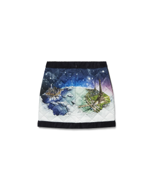 Vol De Nuit Quilted Curved Hem Mini Skirt