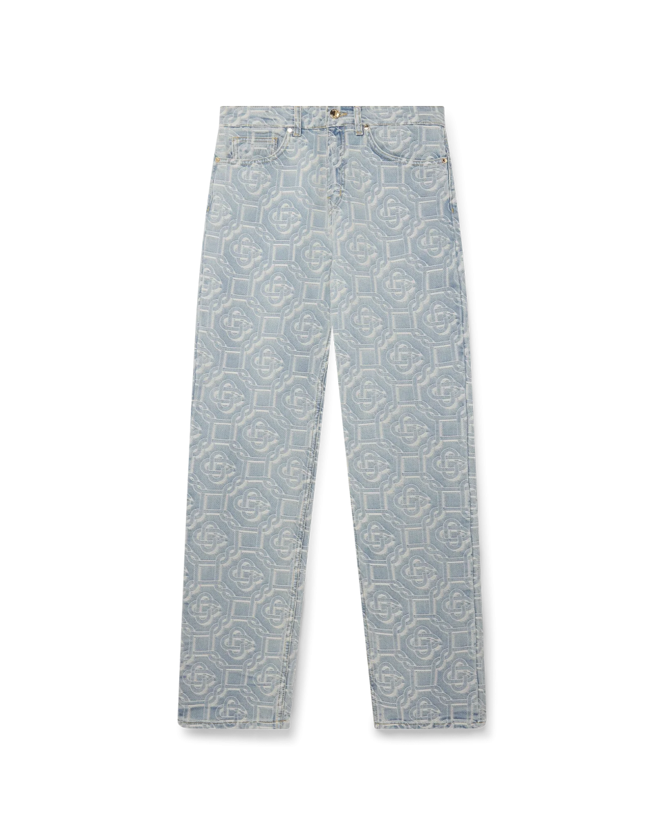 Bleached Classic Monogram Straight Leg Jeans