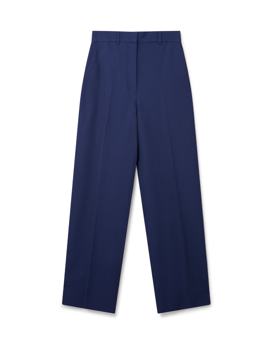 Navy Wide Leg Trousers