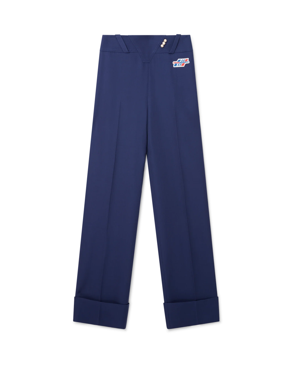 Navy Waist Panel Trousers