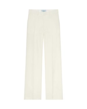 White Wool Tailoring Trousers