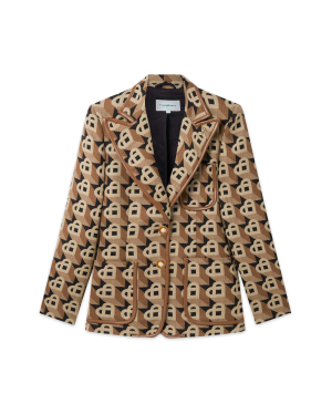 Heart Jacquard Single Breasted Jacket