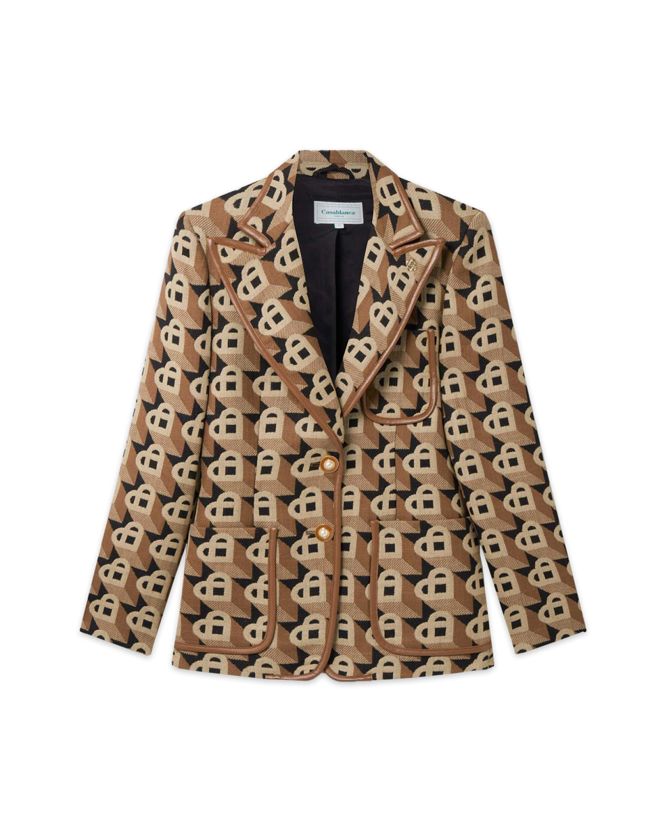 Heart Jacquard Single Breasted Jacket