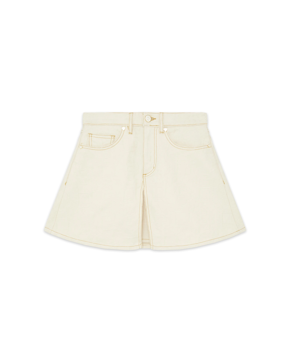 Monogram Denim Skirt