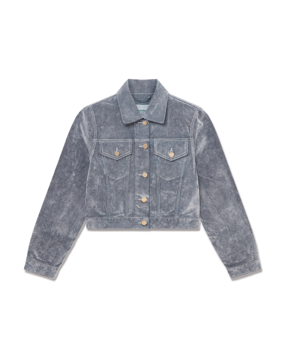 Peach Texture Denim Jacket