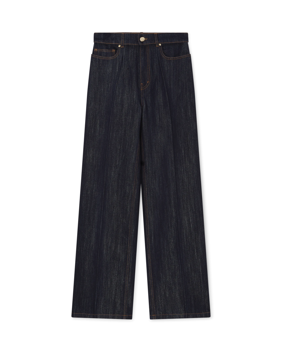 Washed Indigo Silver Lurex Jeans