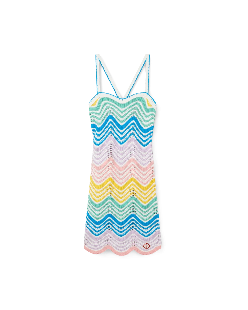 Gradient Wave Crochet Dress