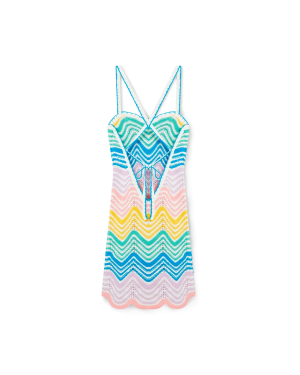 Gradient Wave Crochet Dress