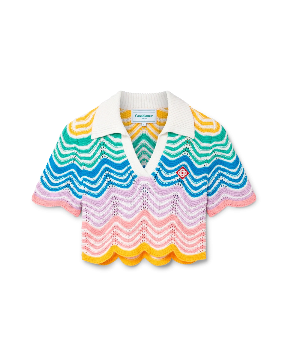 Gradient Wave Crochet Top