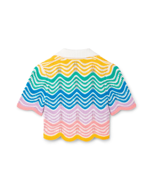 Gradient Wave Crochet Top