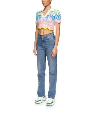 Gradient Wave Crochet Top