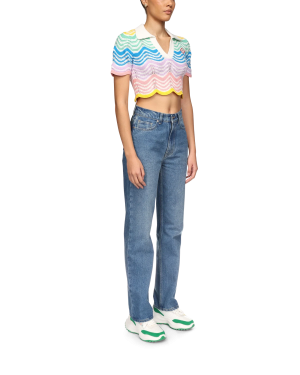 Gradient Wave Crochet Top