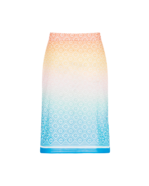 Gradient Monogram Mesh Skirt