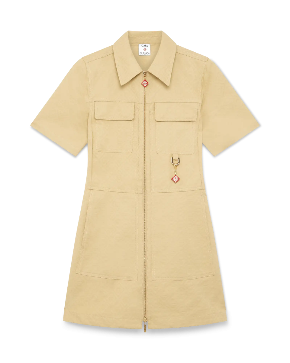 Cotton Monogram Jacquard Dress