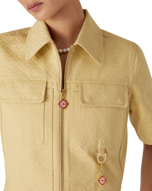 Cotton Monogram Jacquard Dress